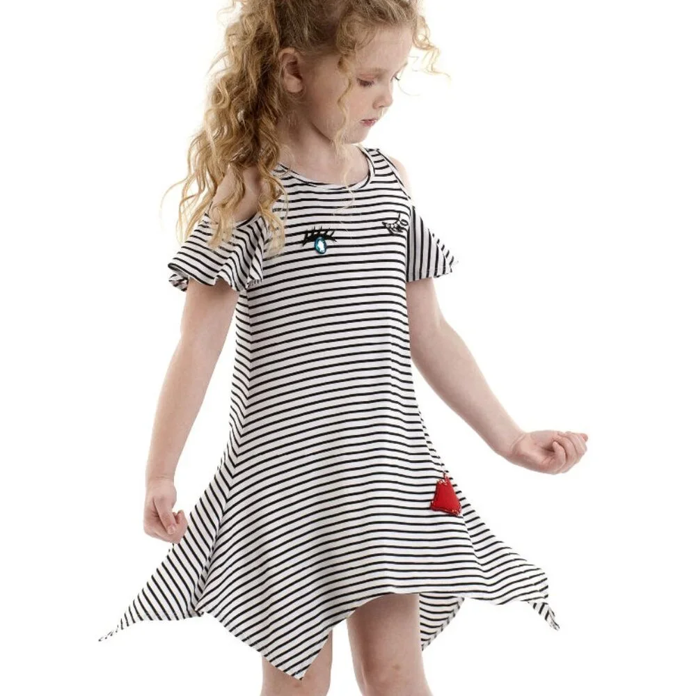Kate Mack Boutique Girls‎ Sun Dress w/Stripes & Hearts NWT sz 12 Lightweight